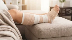 Compression therapy wrap for venous leg ulcer treatment and edema management.